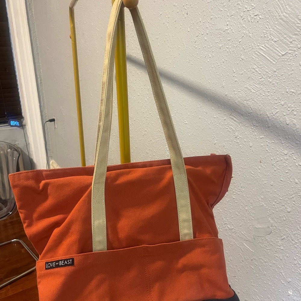 Orange Canvas Tote Bag for dog